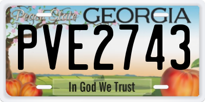 GA license plate PVE2743
