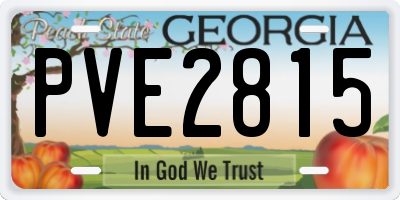 GA license plate PVE2815