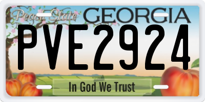 GA license plate PVE2924