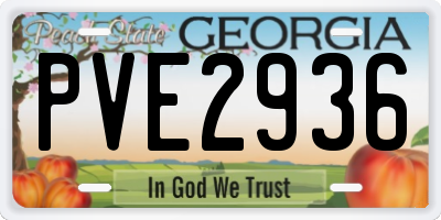 GA license plate PVE2936