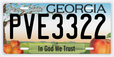 GA license plate PVE3322