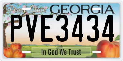 GA license plate PVE3434