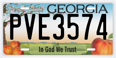 GA license plate PVE3574