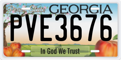 GA license plate PVE3676