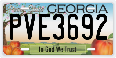 GA license plate PVE3692