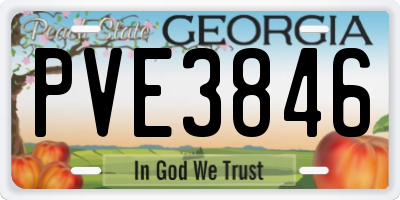 GA license plate PVE3846