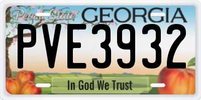 GA license plate PVE3932