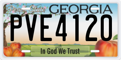 GA license plate PVE4120