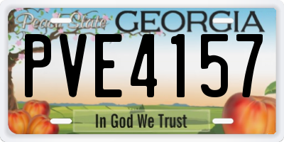 GA license plate PVE4157