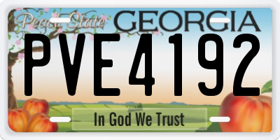 GA license plate PVE4192