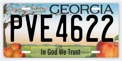GA license plate PVE4622