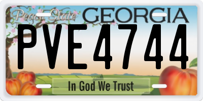 GA license plate PVE4744