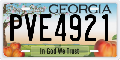 GA license plate PVE4921