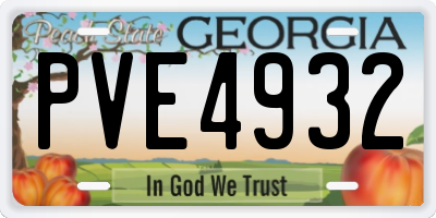GA license plate PVE4932