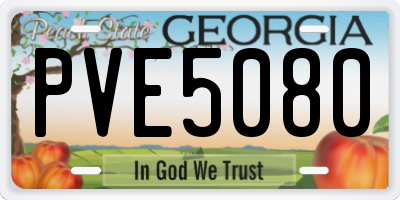 GA license plate PVE5080