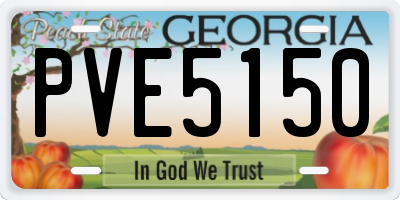 GA license plate PVE5150