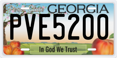 GA license plate PVE5200