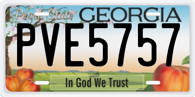 GA license plate PVE5757