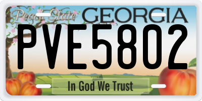 GA license plate PVE5802