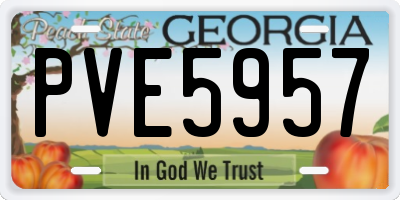 GA license plate PVE5957