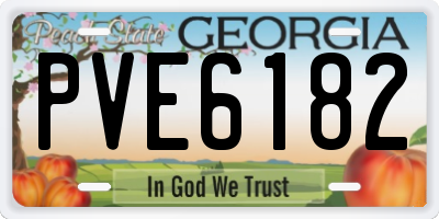 GA license plate PVE6182