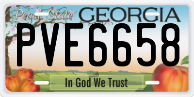 GA license plate PVE6658