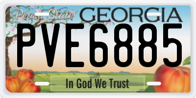 GA license plate PVE6885
