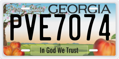 GA license plate PVE7074