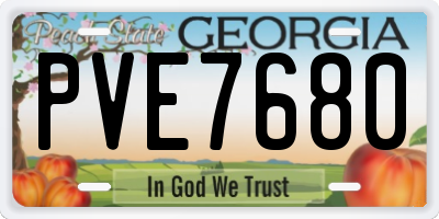 GA license plate PVE7680