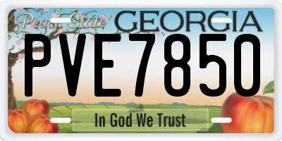 GA license plate PVE7850