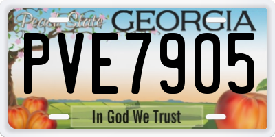 GA license plate PVE7905