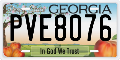 GA license plate PVE8076