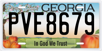 GA license plate PVE8679
