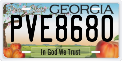 GA license plate PVE8680