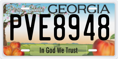 GA license plate PVE8948