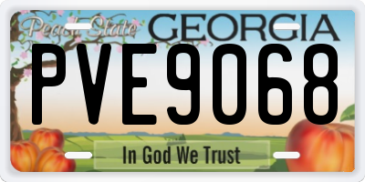 GA license plate PVE9068