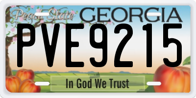 GA license plate PVE9215
