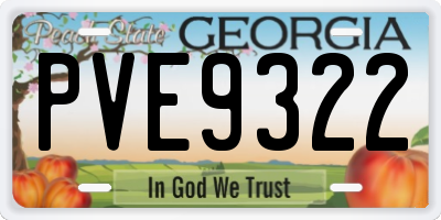 GA license plate PVE9322