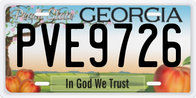 GA license plate PVE9726