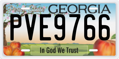 GA license plate PVE9766