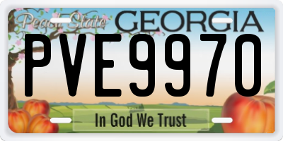 GA license plate PVE9970