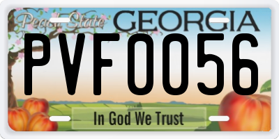 GA license plate PVF0056