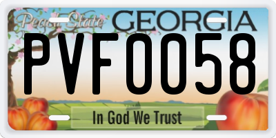 GA license plate PVF0058