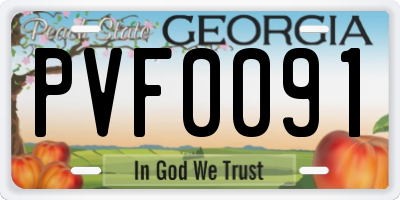 GA license plate PVF0091