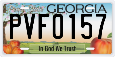 GA license plate PVF0157