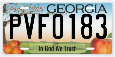 GA license plate PVF0183