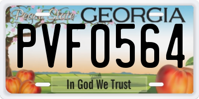 GA license plate PVF0564