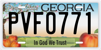 GA license plate PVF0771