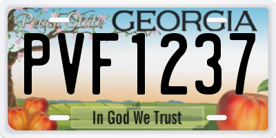 GA license plate PVF1237