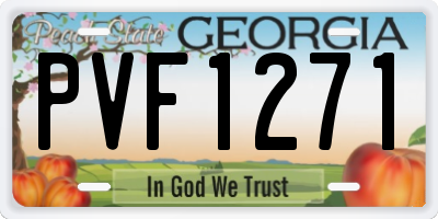 GA license plate PVF1271